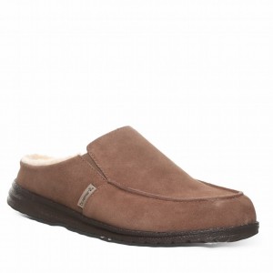 Men Bearpaw Joel Slippers Brown | FWJ95XD