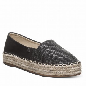 Women Bearpaw Macchiato Espadrilles Black | VRL1573PT