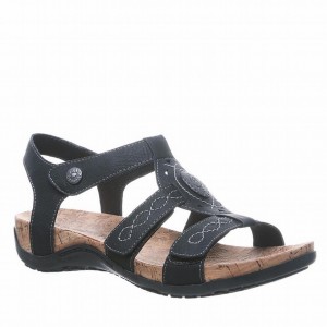 Women Bearpaw Ridley II Sandals Black | DIT6781MM