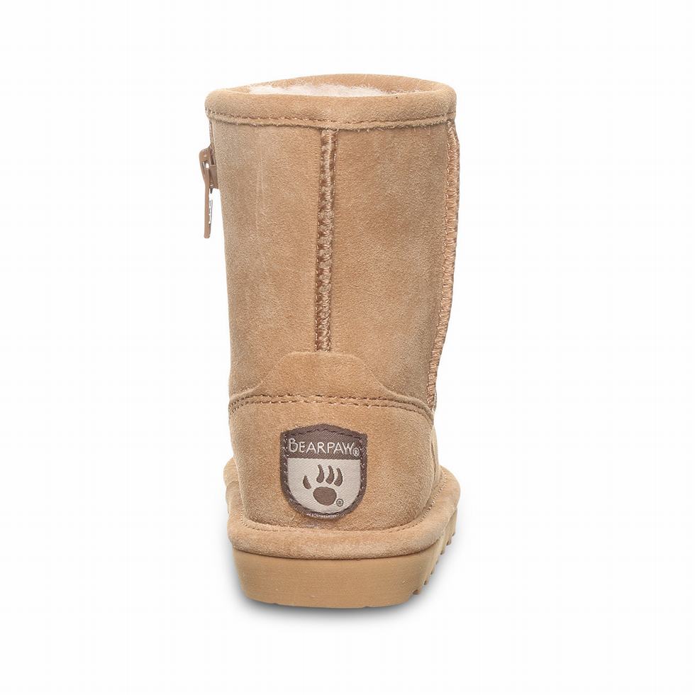 Kids' Bearpaw Elle Toddler Zipper Boots Brown | GYE2869PB