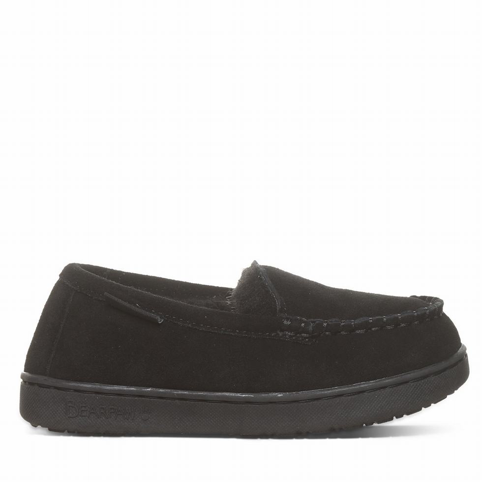 Kids' Bearpaw Jamie Youth Slippers Black | PXE2434SC