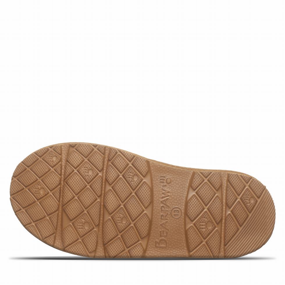 Kids' Bearpaw Tabitha Youth Slippers Brown | BKS559ZZ