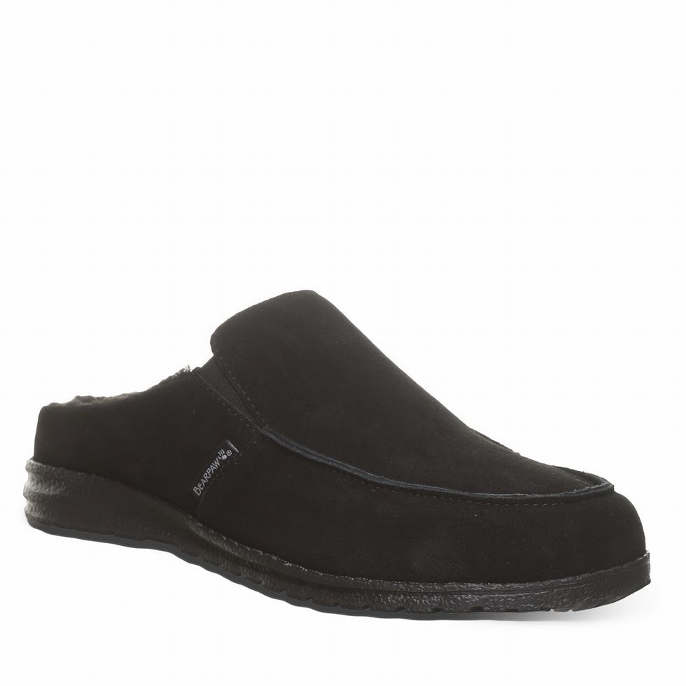 Men Bearpaw Joel Slippers Black | LQU7787CN