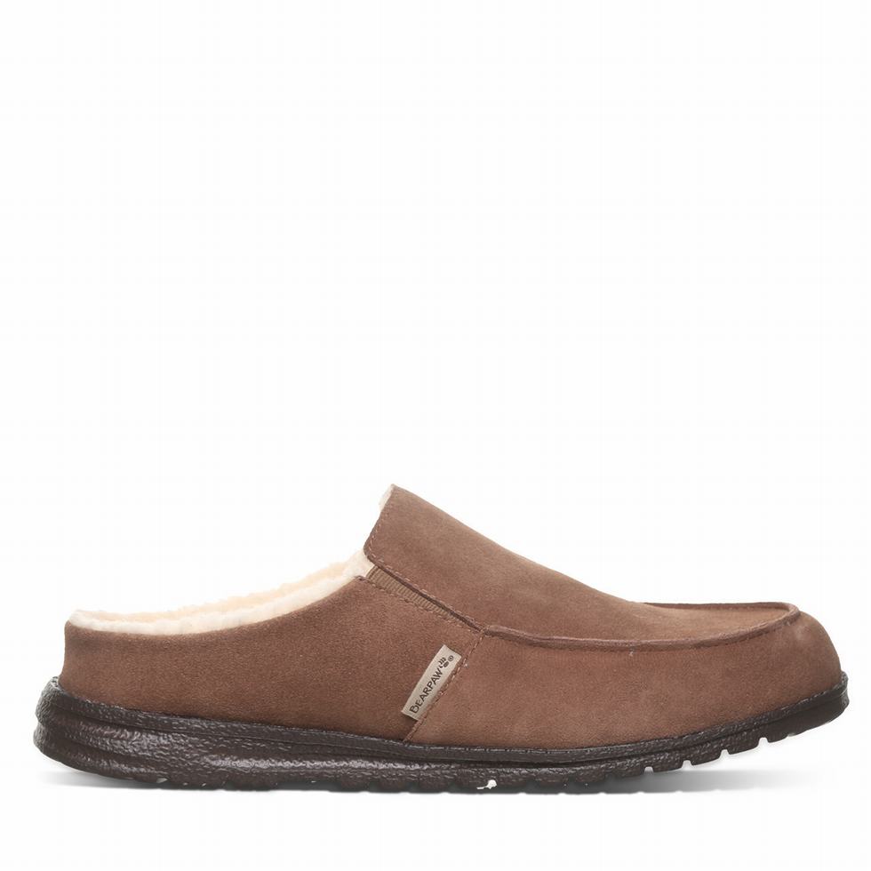 Men Bearpaw Joel Slippers Brown | FWJ95XD