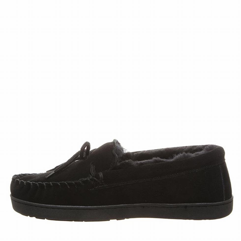 Men Bearpaw Moc II Wide loafers Black | UDL766OZ