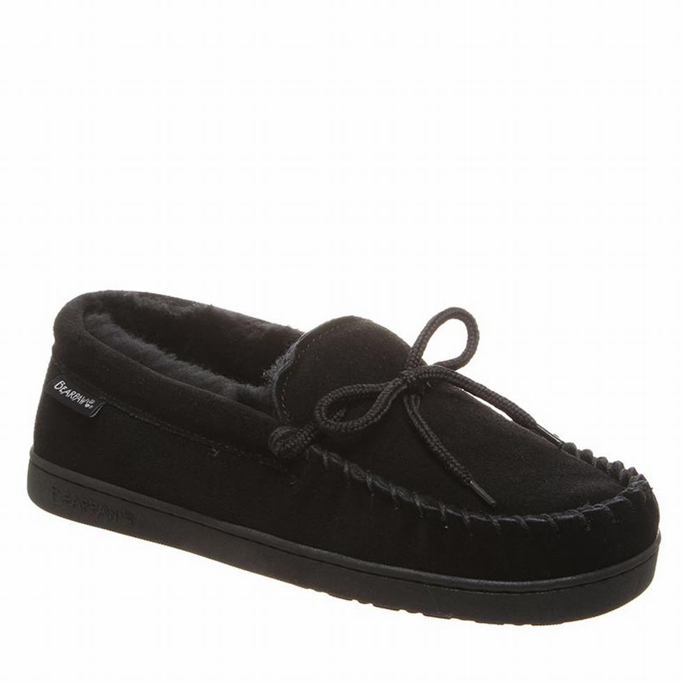 Men Bearpaw Moc II Wide loafers Black | UDL766OZ