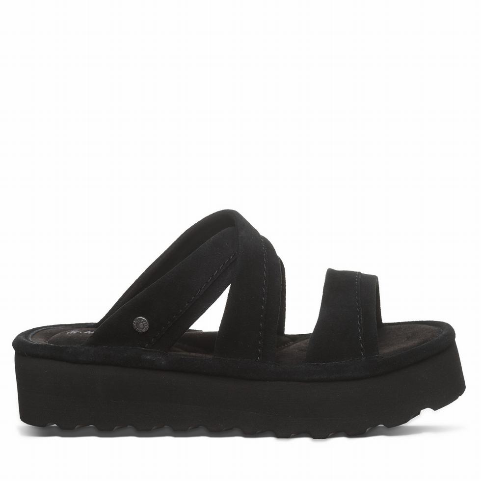 Women Bearpaw Altitude Sandals Black | WAT5314DD