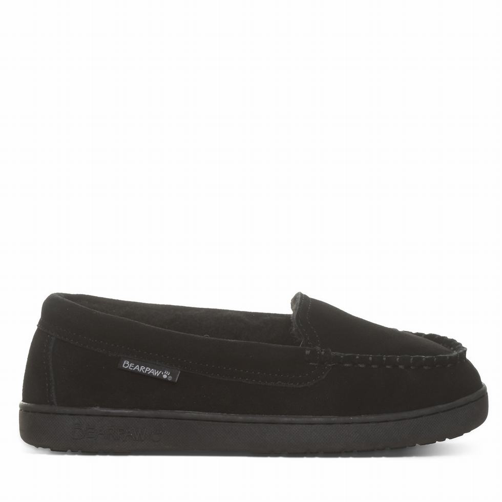 Women Bearpaw Angel Slippers Black | PCH252TJ