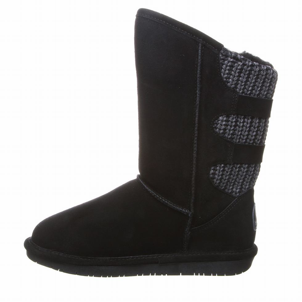 Women Bearpaw Boshie Wide Tall Boots Black | PBZ9091BT