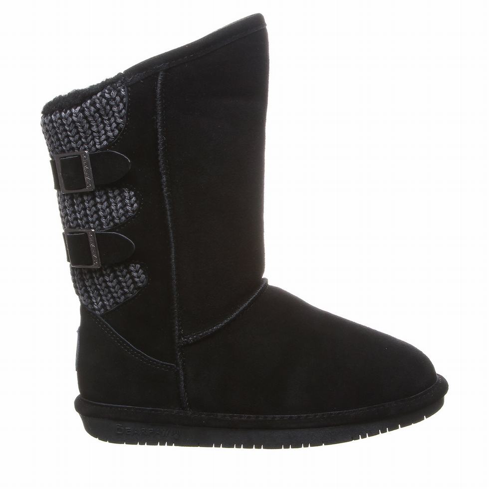 Women Bearpaw Boshie Wide Tall Boots Black | PBZ9091BT