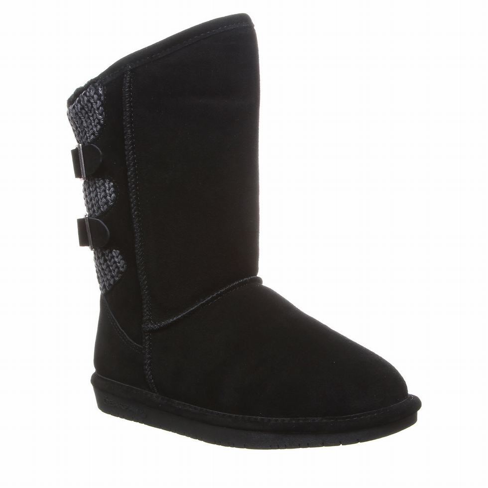 Women Bearpaw Boshie Wide Tall Boots Black | PBZ9091BT