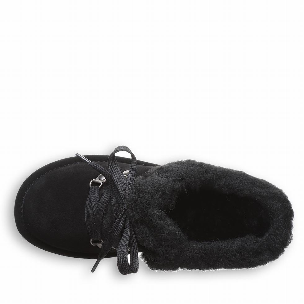 Women Bearpaw Cedar Slippers Black | TEH3283EJ