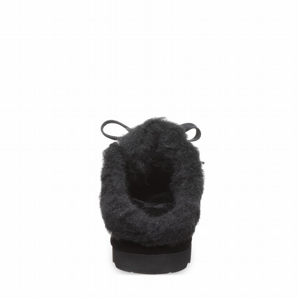 Women Bearpaw Cedar Slippers Black | TEH3283EJ