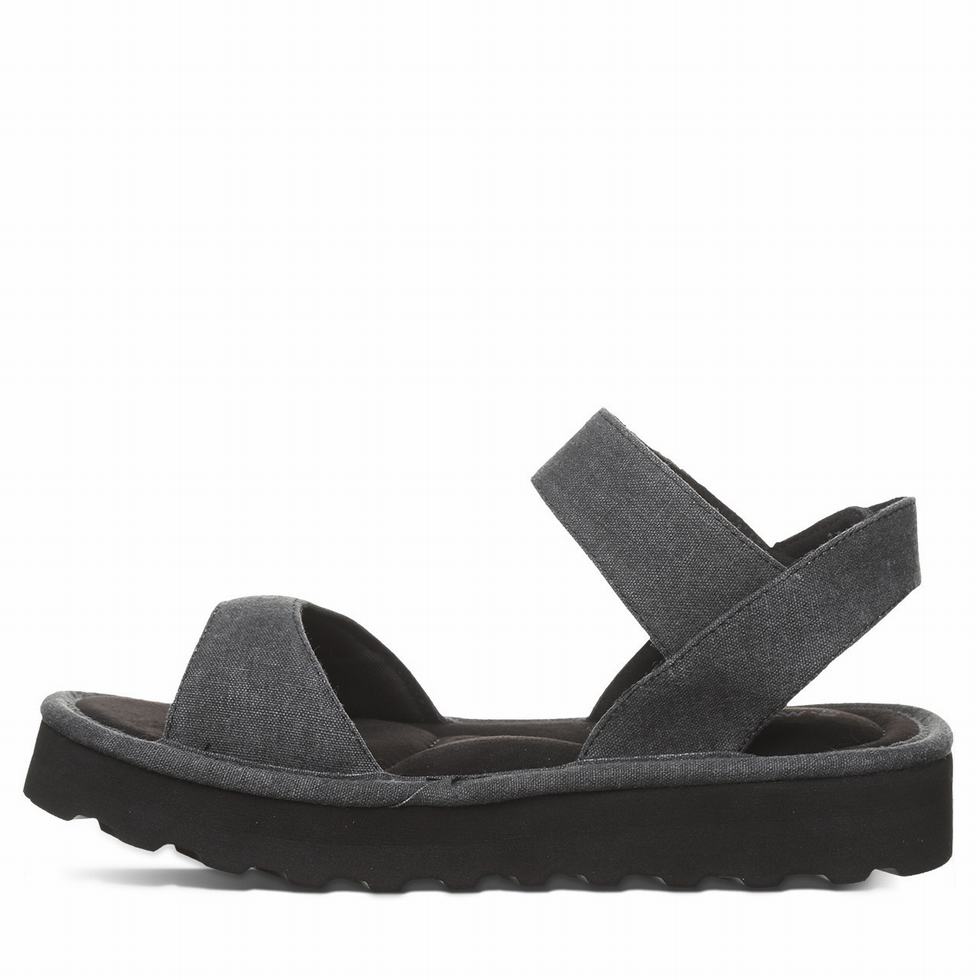 Women Bearpaw Crest Sandals Black | FOI1138VV