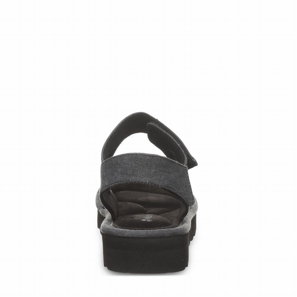 Women Bearpaw Crest Sandals Black | FOI1138VV