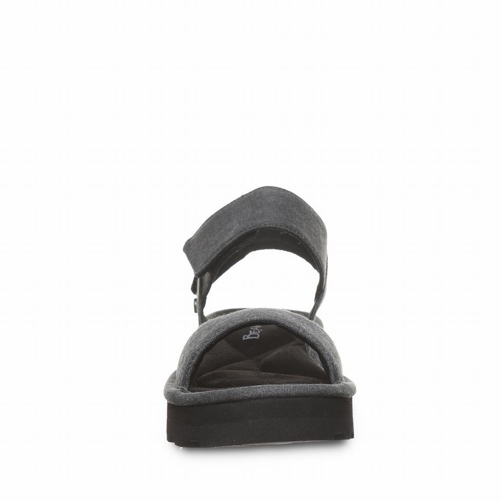 Women Bearpaw Crest Sandals Black | FOI1138VV