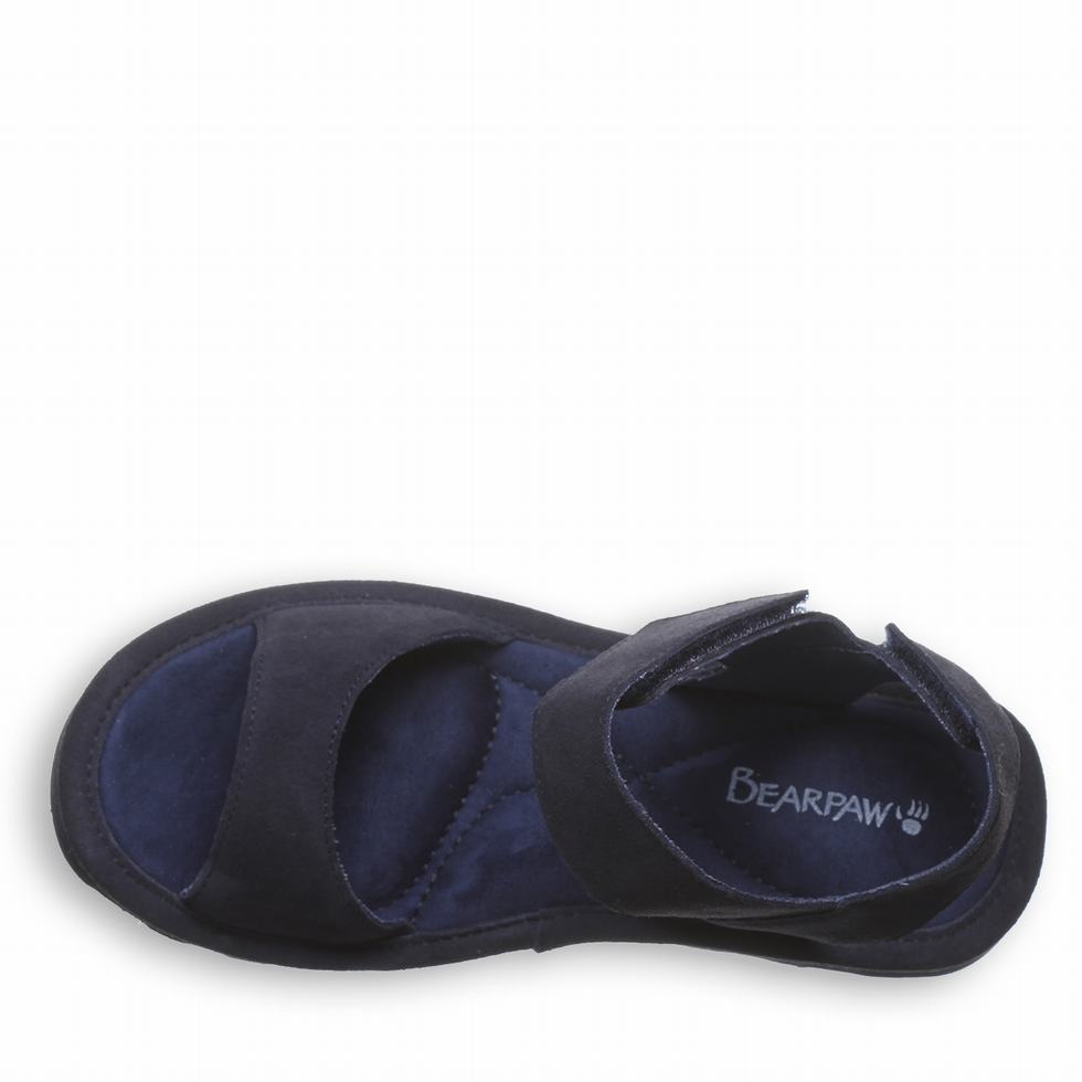 Women Bearpaw Crest Sandals Blue | XBH7431JR