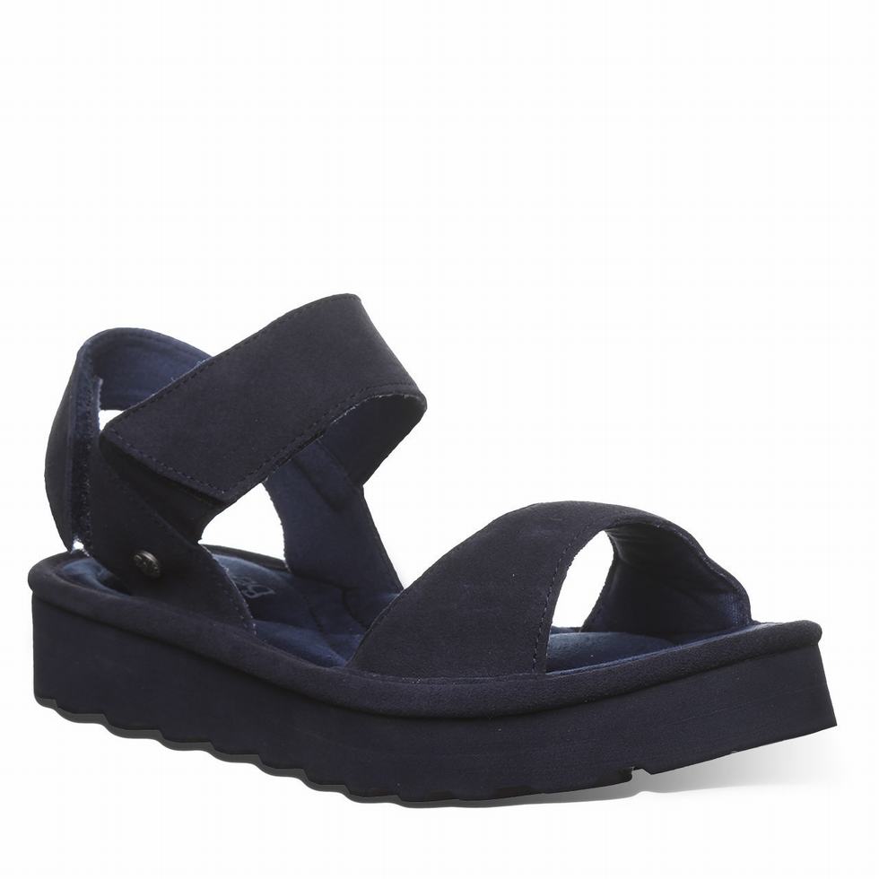 Women Bearpaw Crest Sandals Blue | XBH7431JR