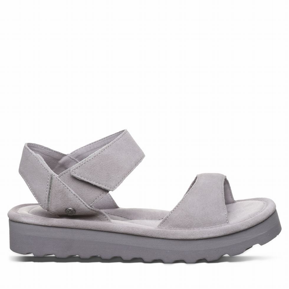 Women Bearpaw Crest Sandals Grey | GKD695TM