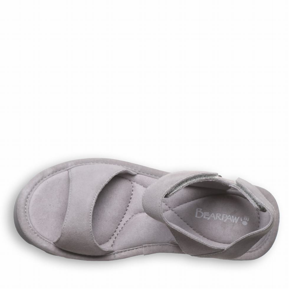 Women Bearpaw Crest Sandals Grey | GKD695TM