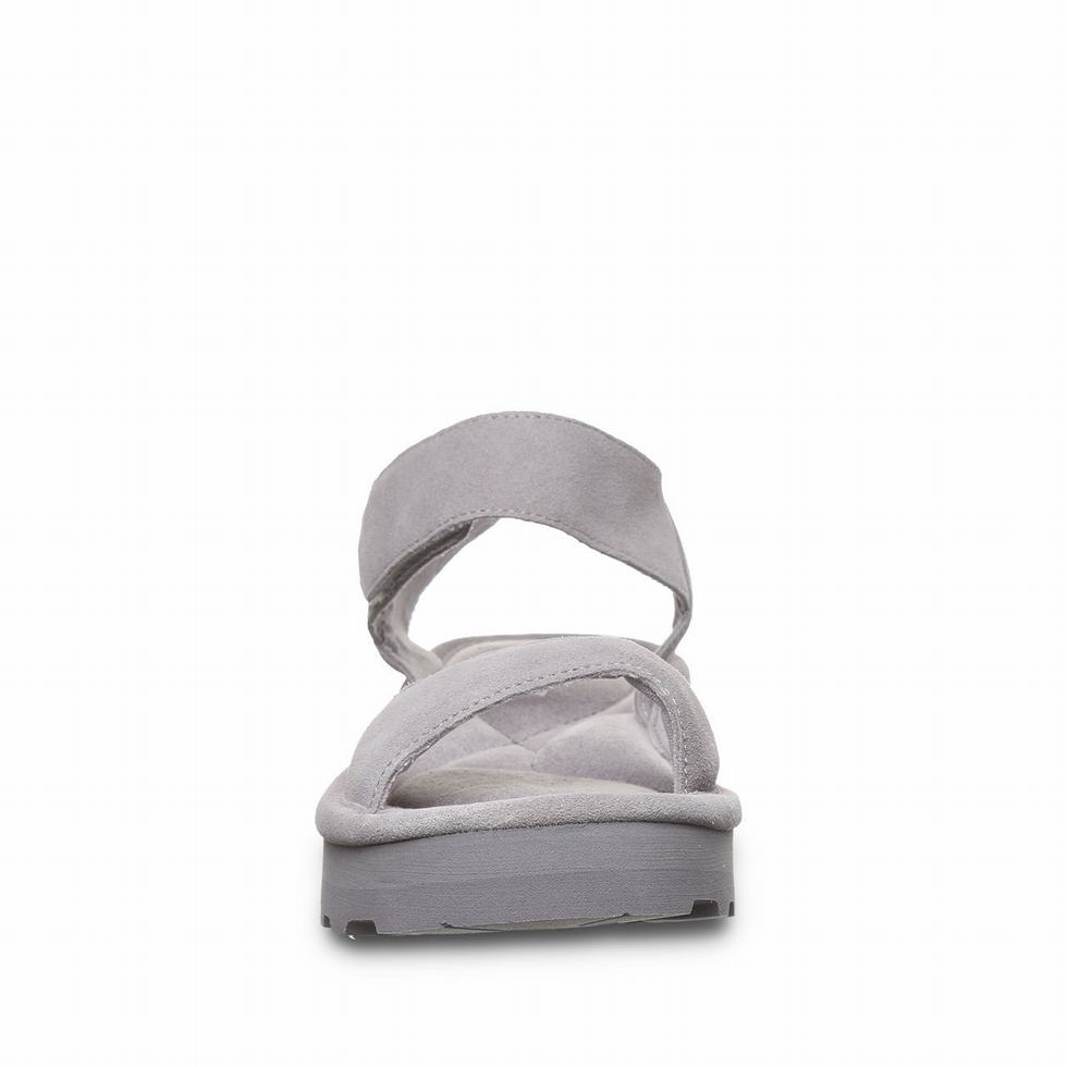 Women Bearpaw Crest Sandals Grey | GKD695TM