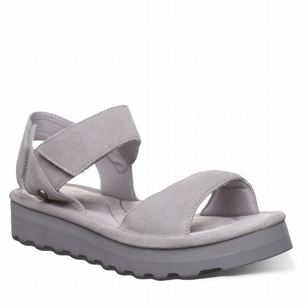 Women Bearpaw Crest Sandals Grey | GKD695TM