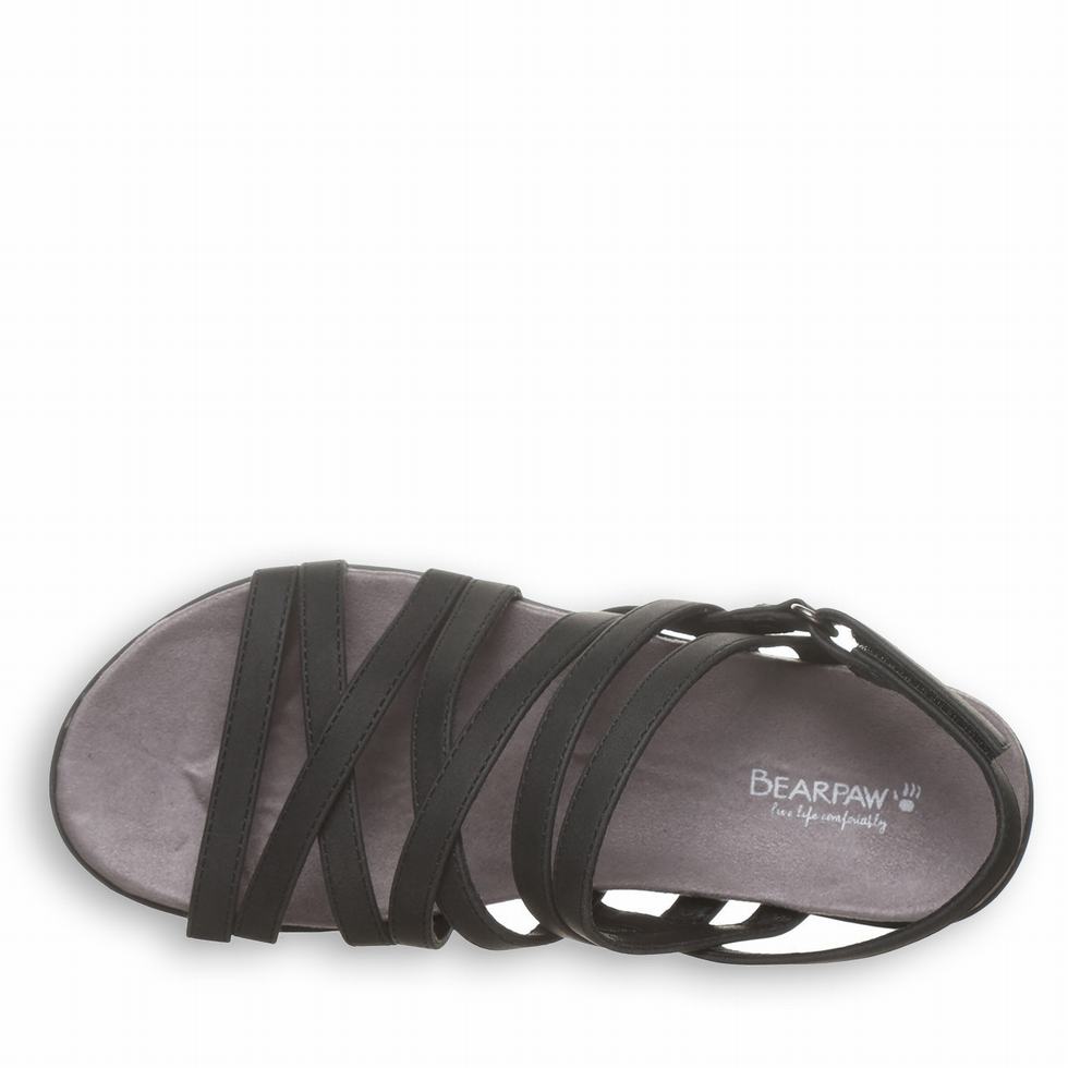 Women Bearpaw Crete Sandals Black | EZA9538XY