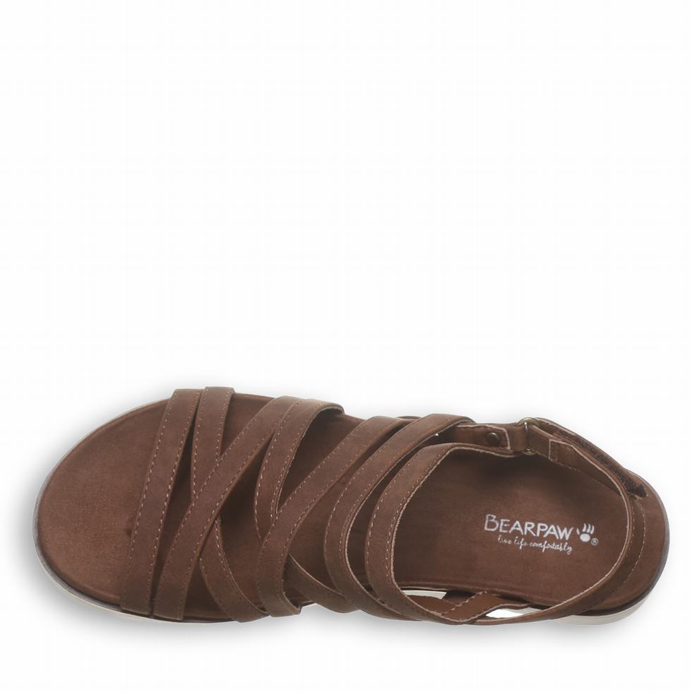 Women Bearpaw Crete Sandals Brown | TKH6918CR