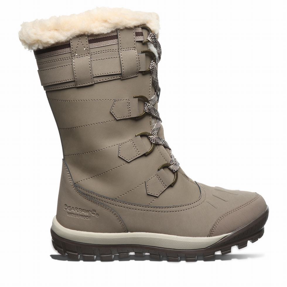 Women Bearpaw Desdemona Hiking Boots Beige | QLG5898NM