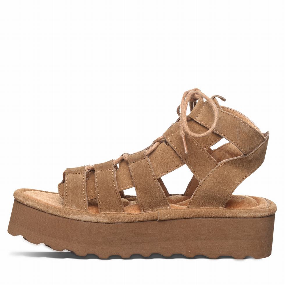 Women Bearpaw Elevation Sandals Brown | KYY6530CZ