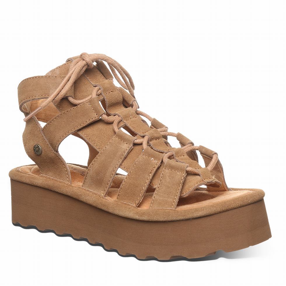 Women Bearpaw Elevation Sandals Brown | KYY6530CZ