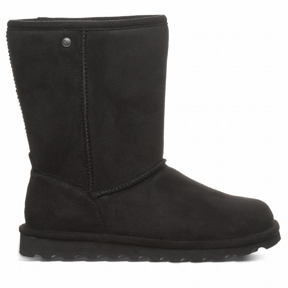 Women Bearpaw Elle Short Vegan Boots Black | WVG8944CF