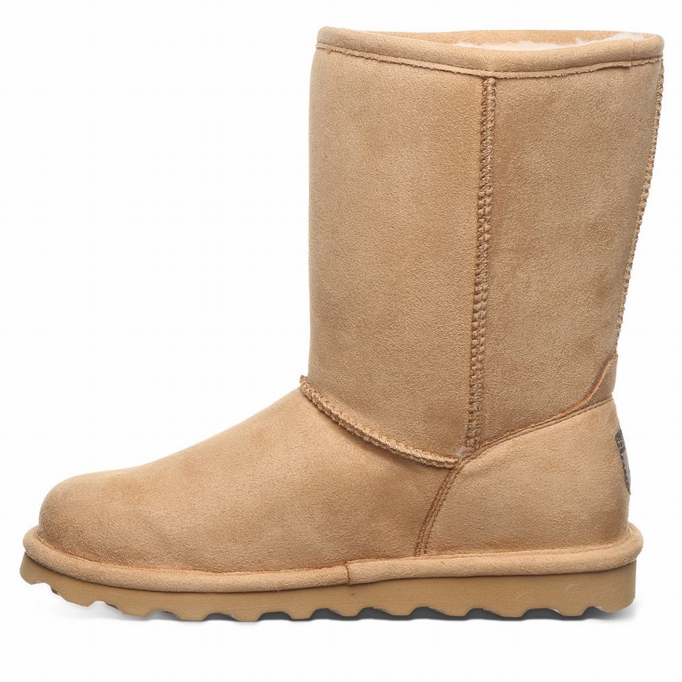 Women Bearpaw Elle Short Vegan Boots Brown | EGC1428RW