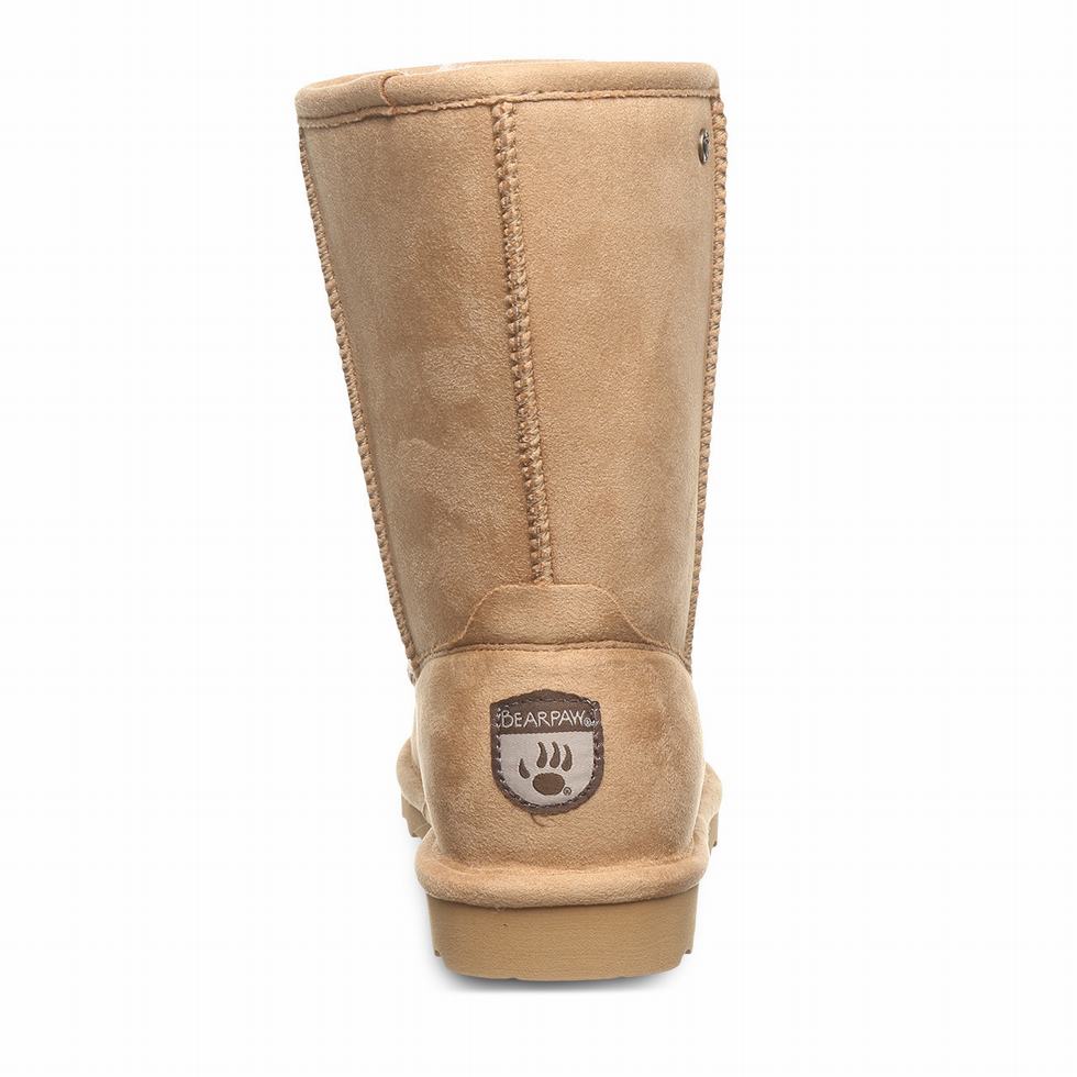 Women Bearpaw Elle Short Vegan Boots Brown | EGC1428RW