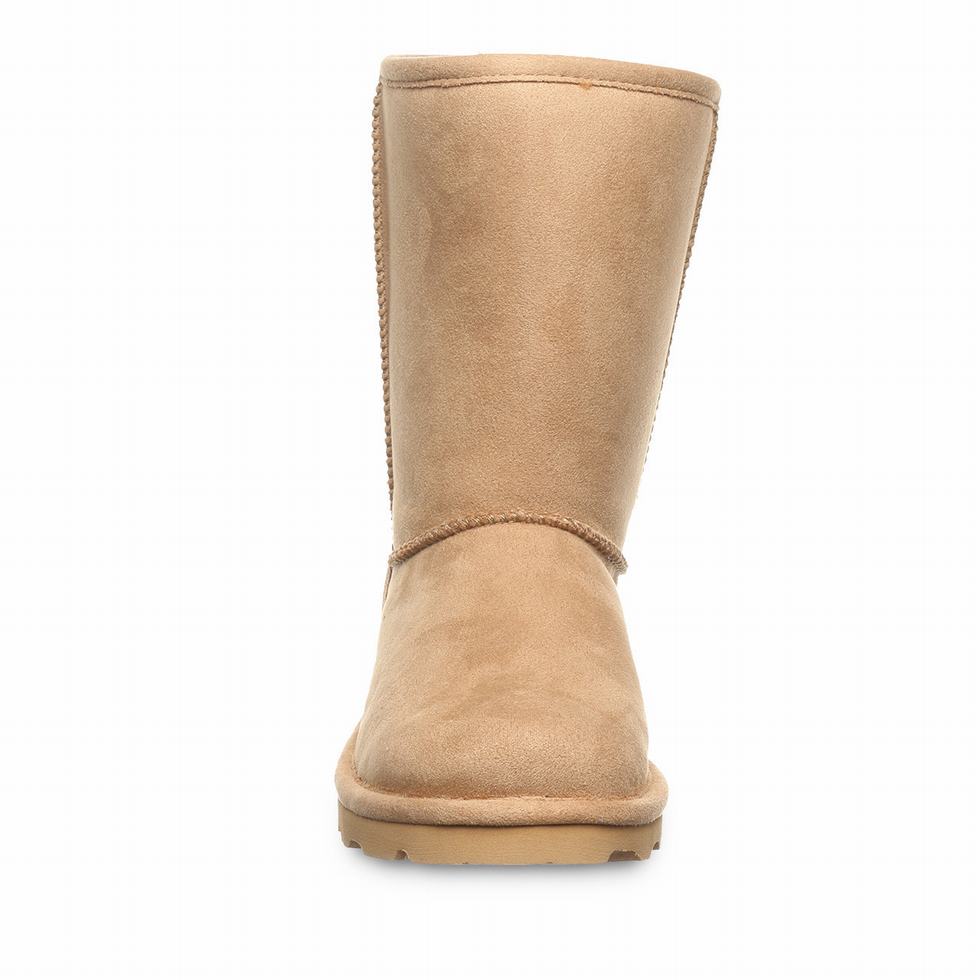 Women Bearpaw Elle Short Vegan Boots Brown | EGC1428RW