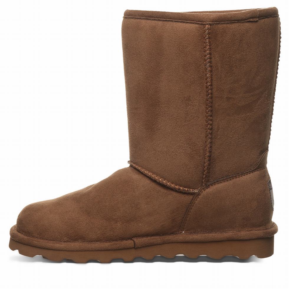 Women Bearpaw Elle Short Vegan Boots Brown | WNJ6491RC