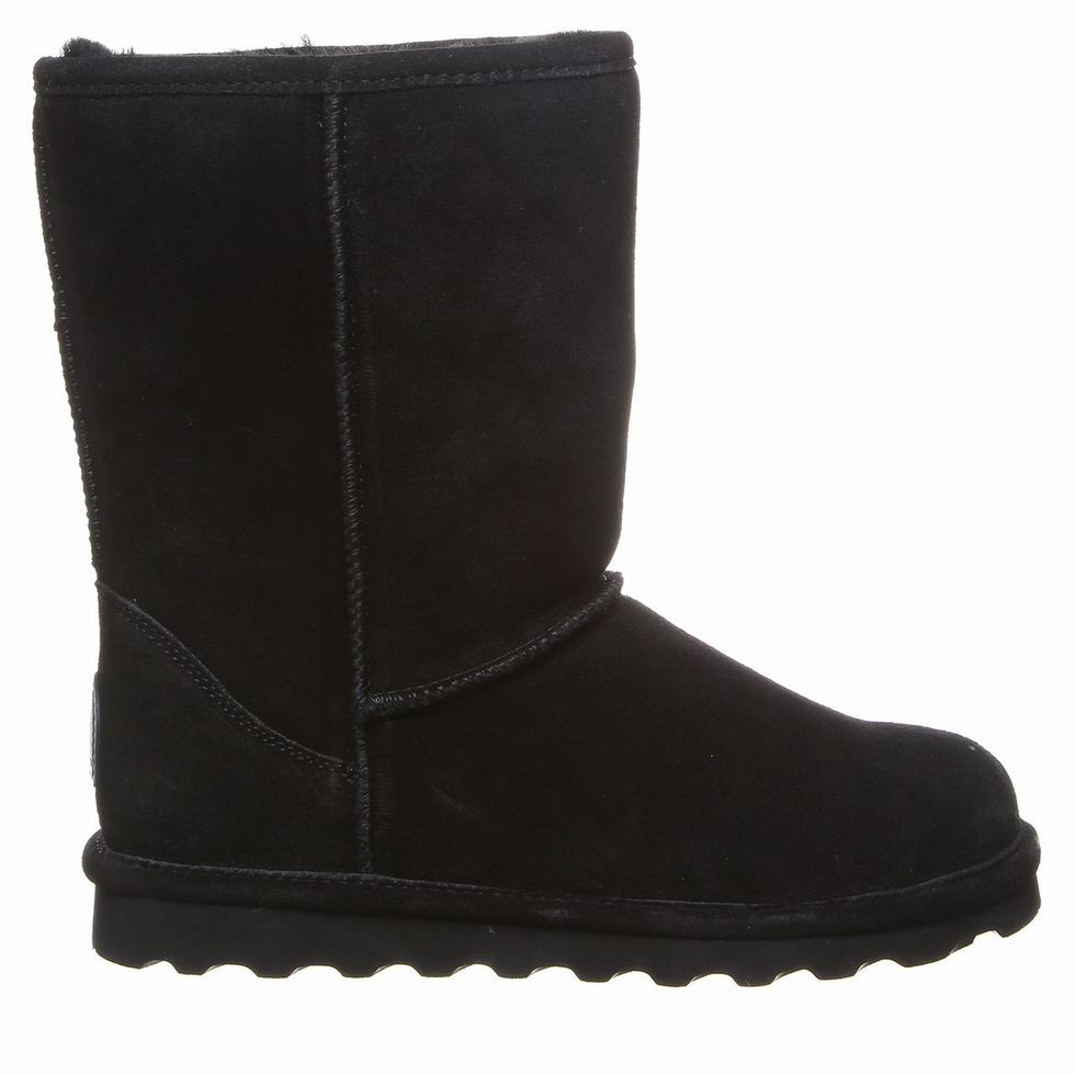 Women Bearpaw Elle Short Wide Boots Black | AUR6096DZ