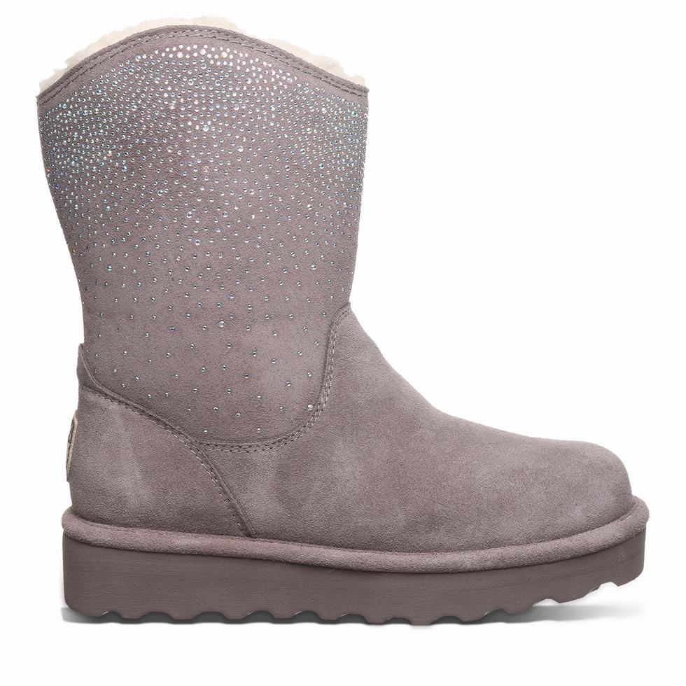 Women Bearpaw Glam Platform Lo Boots Grey | EXE3141NM