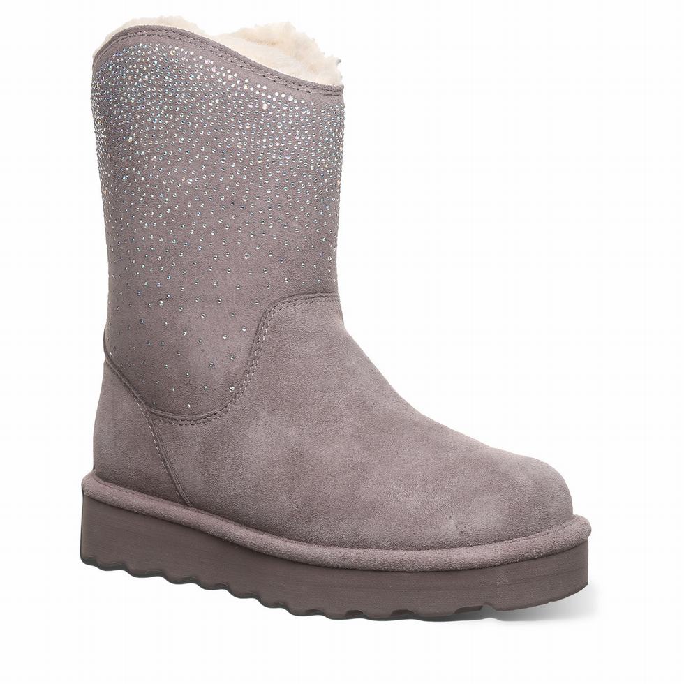 Women Bearpaw Glam Platform Lo Boots Grey | EXE3141NM