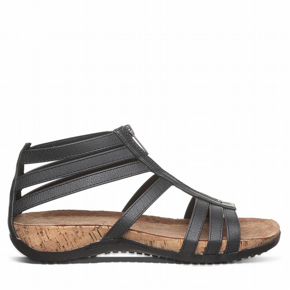 Women Bearpaw Layla II Sandals Black | QOC2339ZD