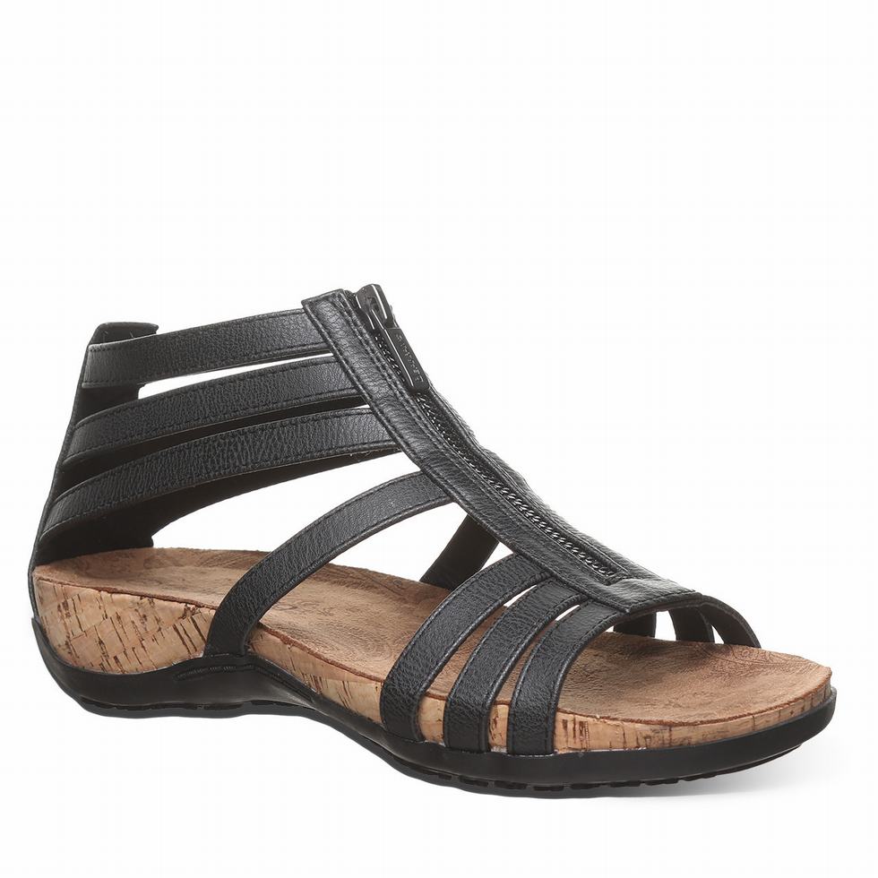 Women Bearpaw Layla II Sandals Black | QOC2339ZD