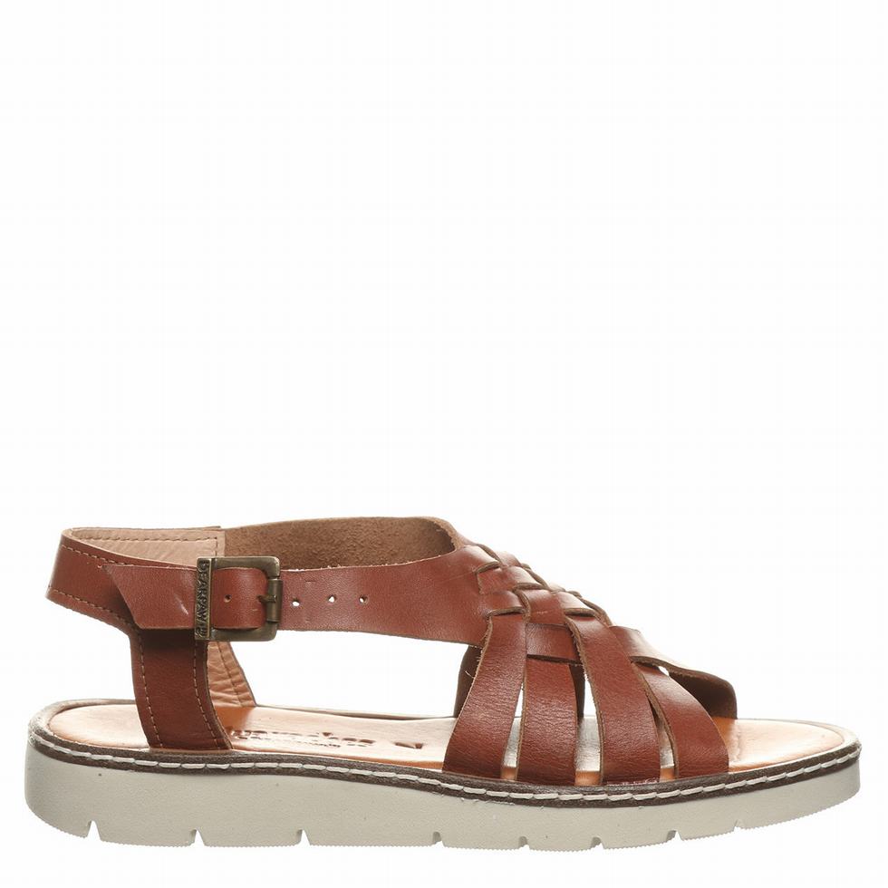 Women Bearpaw Leah Sandals Brown | QWS8746VK