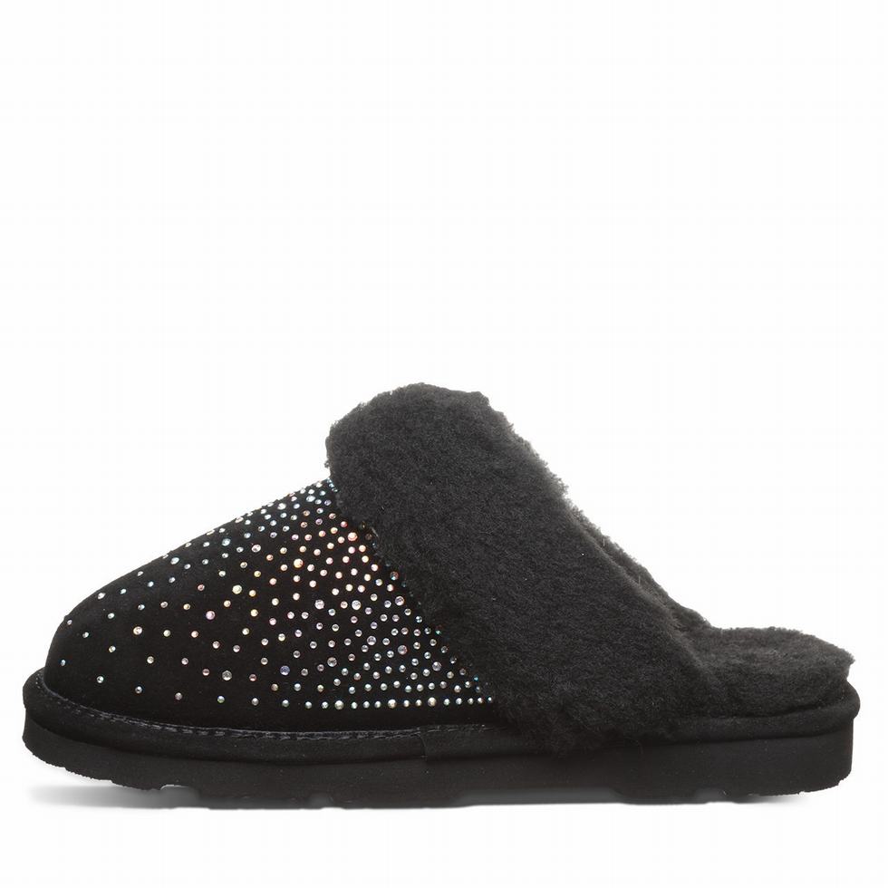 Women Bearpaw Loki Exotic Slippers Black | FEW7434TG