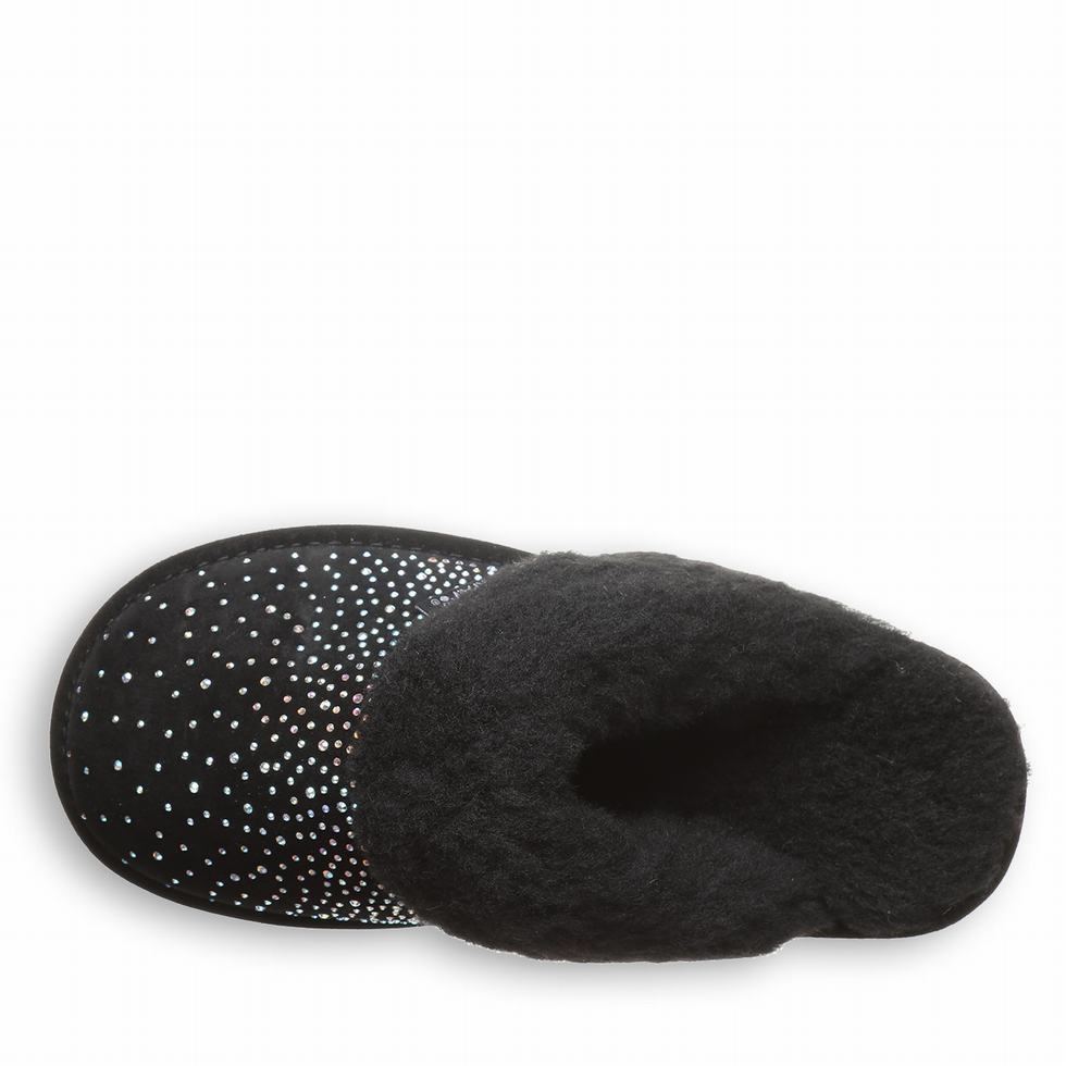 Women Bearpaw Loki Exotic Slippers Black | FEW7434TG