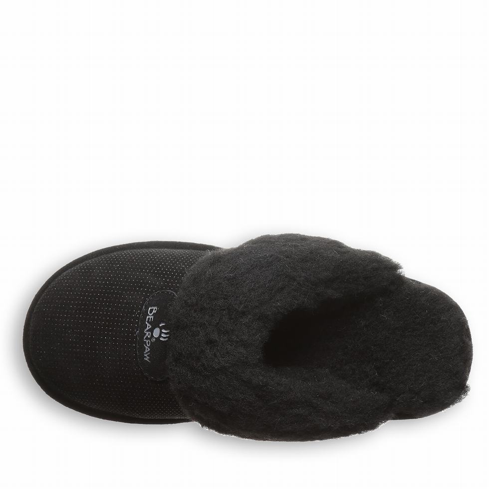 Women Bearpaw Loki Exotic Slippers Black | LDG9697UI