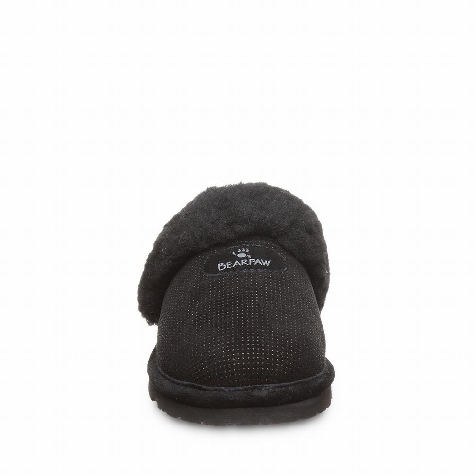 Women Bearpaw Loki Exotic Slippers Black | LDG9697UI