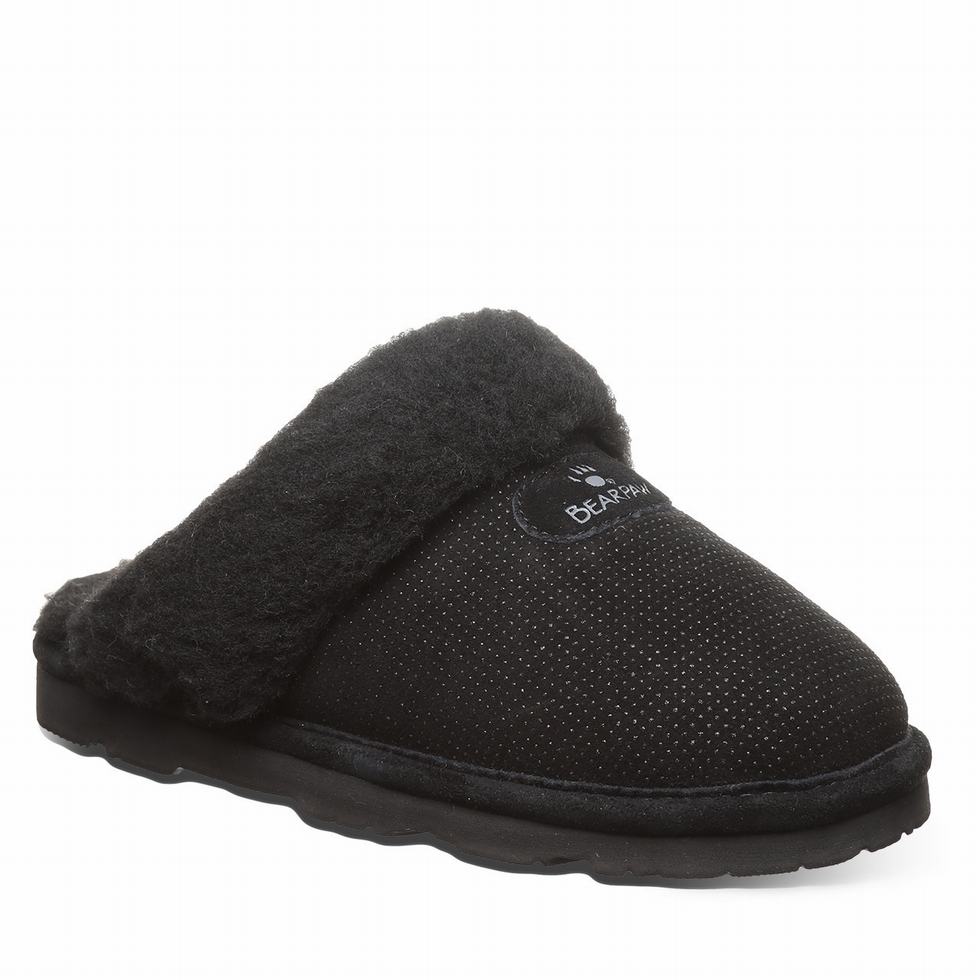 Women Bearpaw Loki Exotic Slippers Black | LDG9697UI