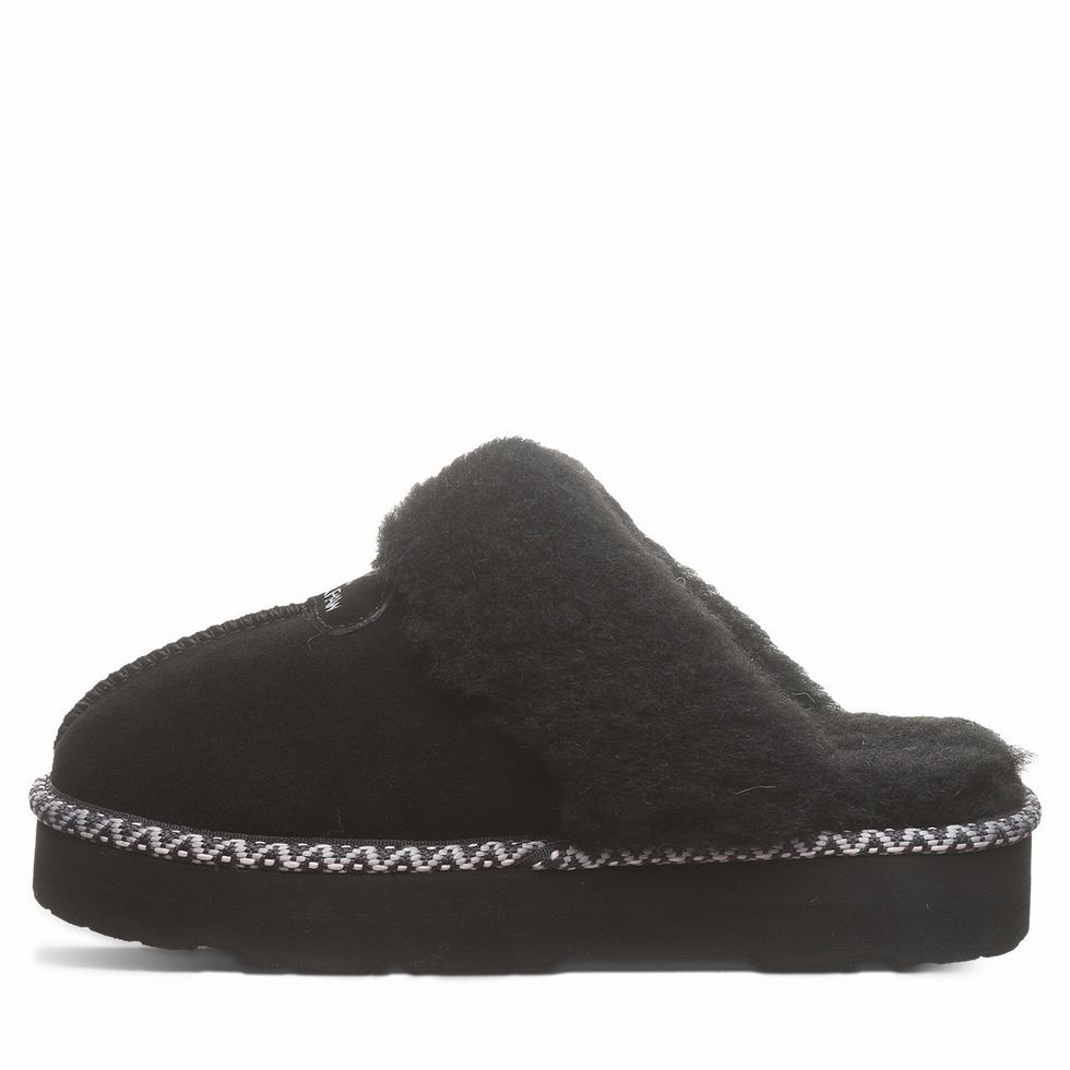 Women Bearpaw Loki Platform Lo Deco Slippers Black | XHV8893NP