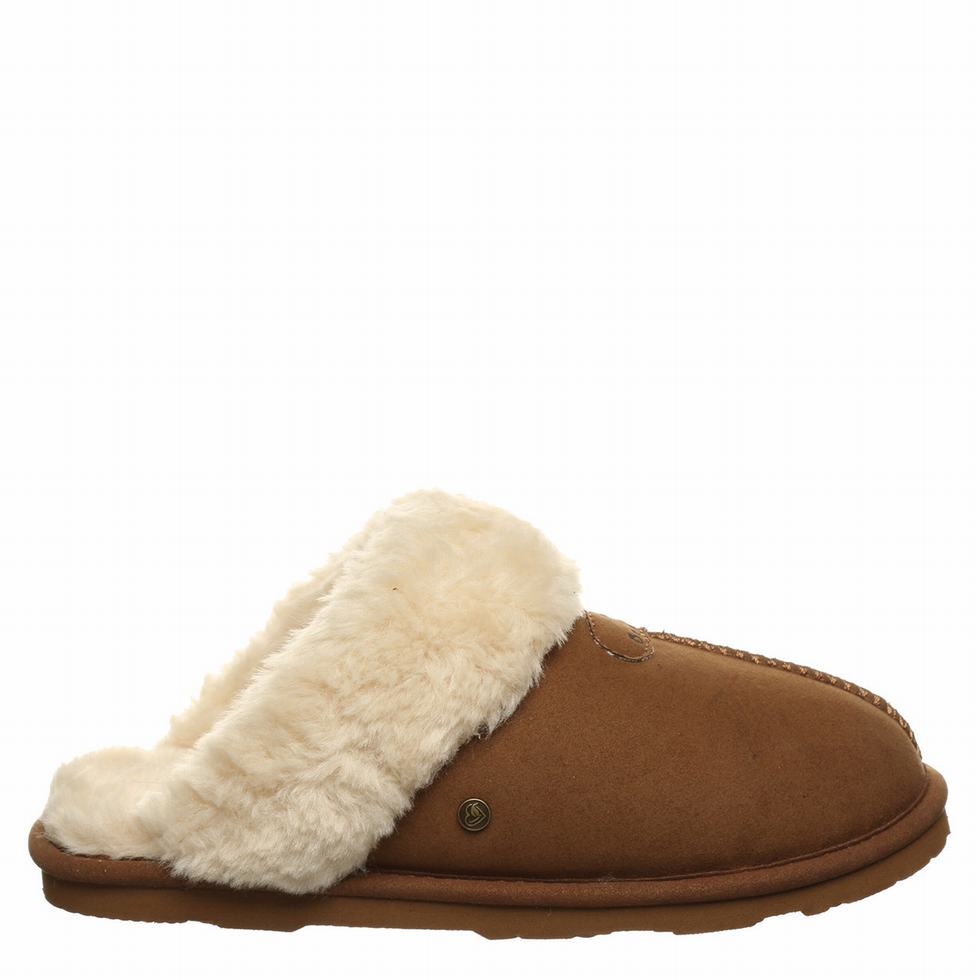 Women Bearpaw Loki Vegan Slippers Brown | VZU2186PW