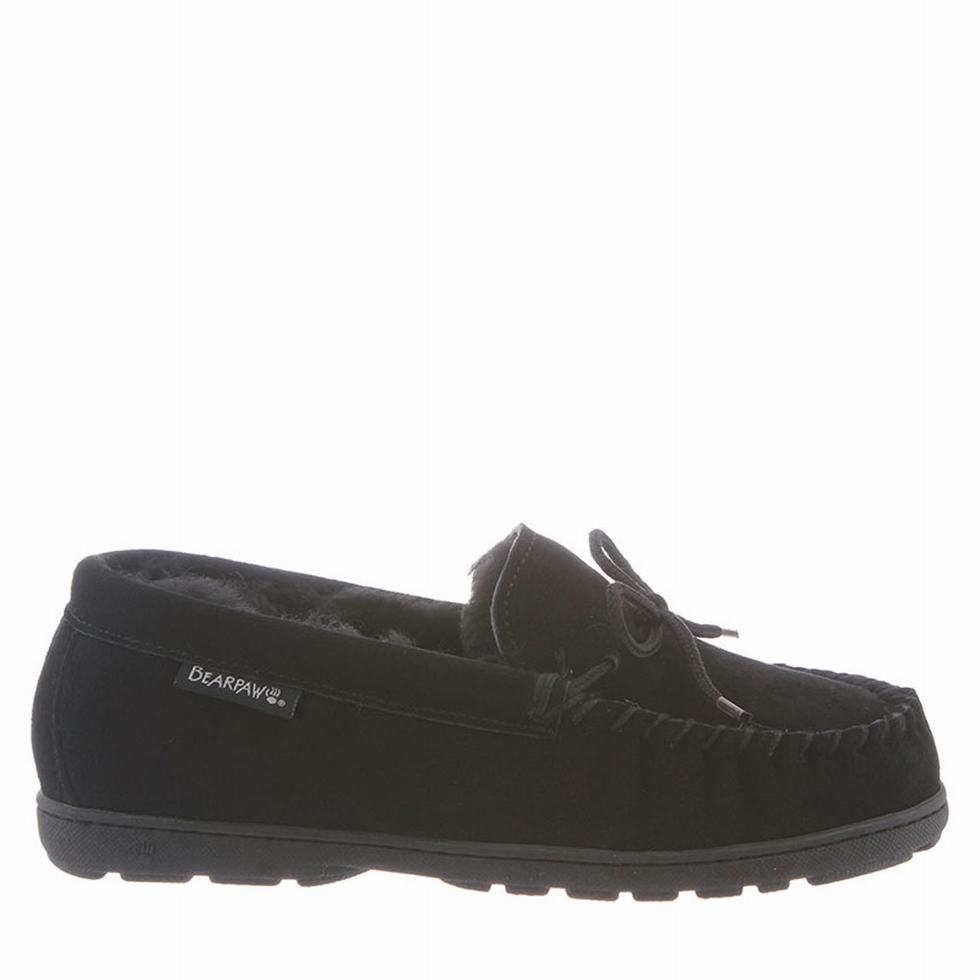 Women Bearpaw Mindy Wide Slippers Black | PGZ488CZ